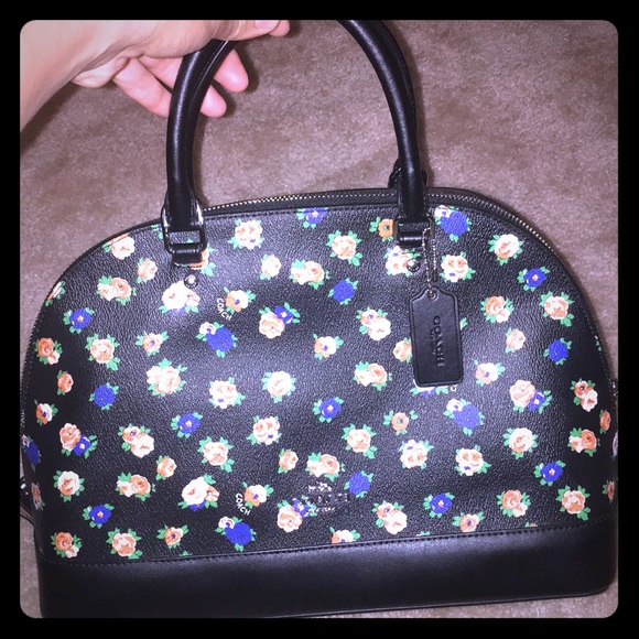 coach floral satchel